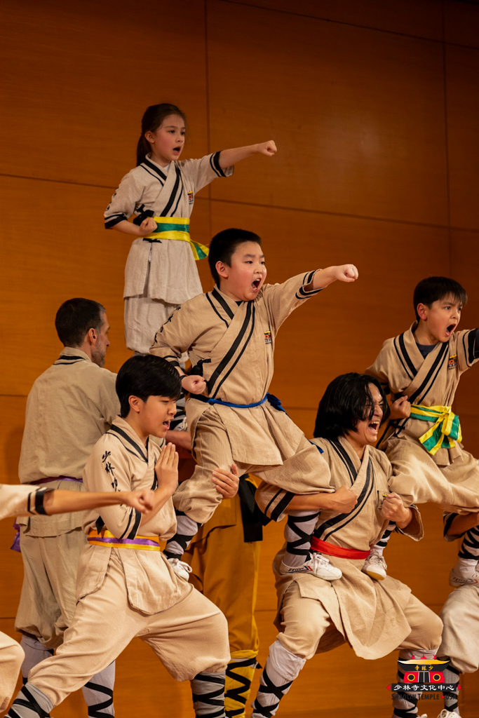 Performers in pyramid at Chinese Embassy